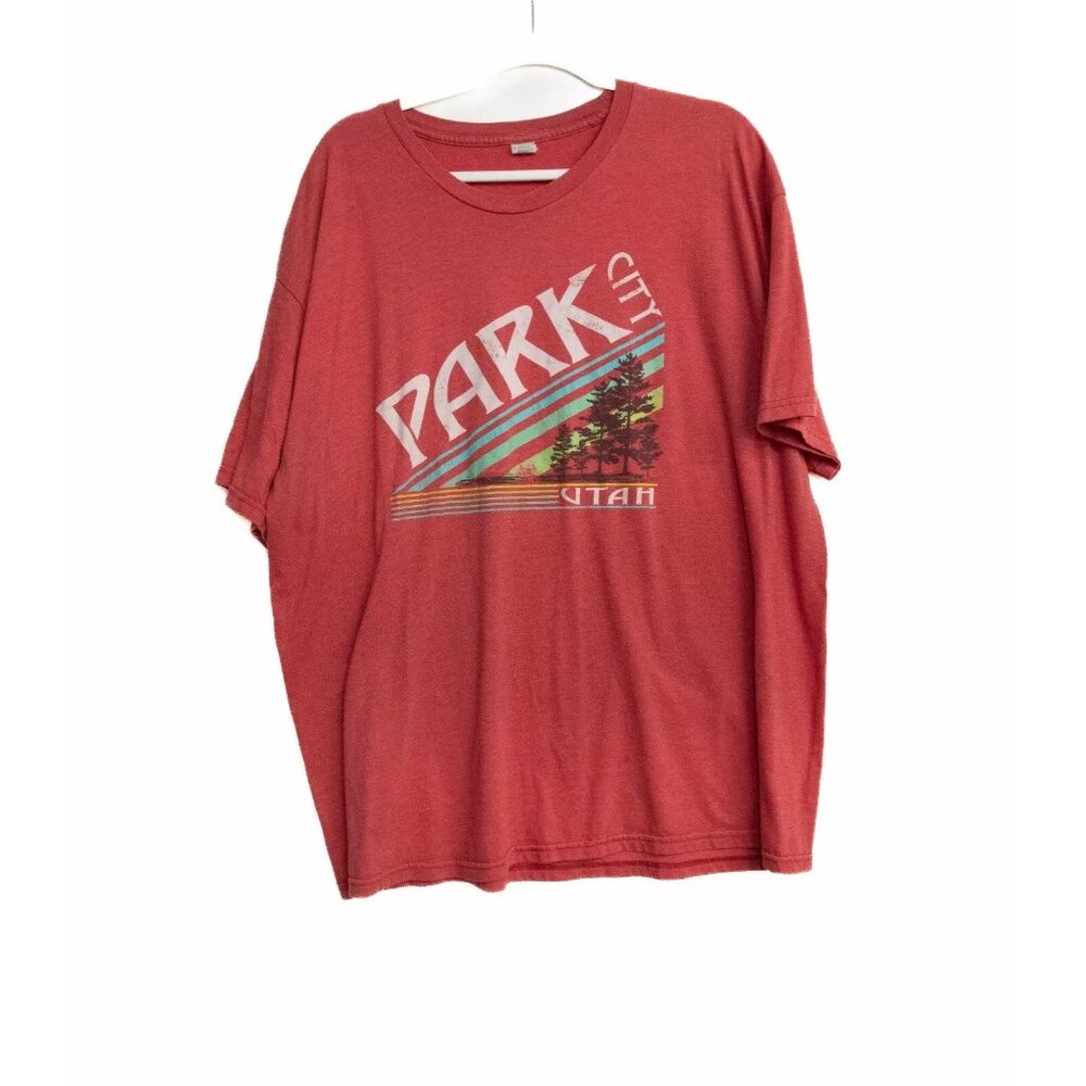 Park City Utah Mens Red T-Shirt Graphic Print Round Neck Short Sleeve 2XL